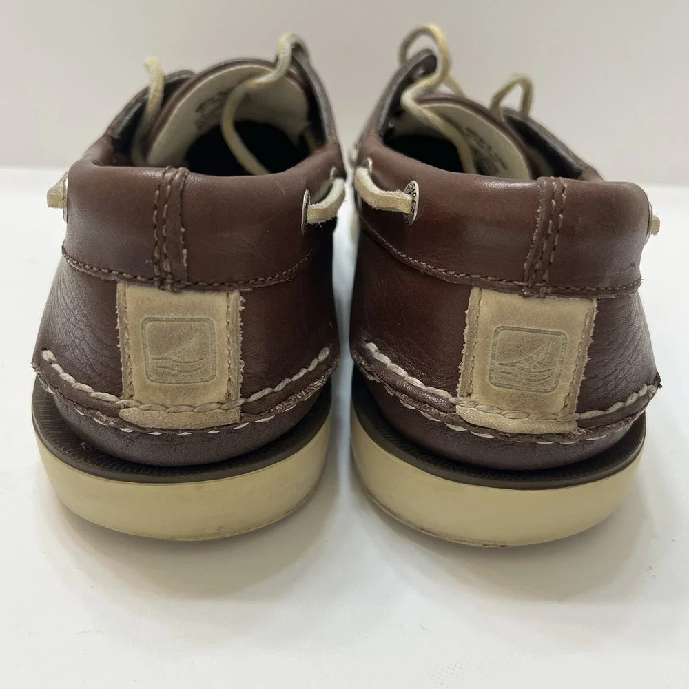 Sperry Authentic Original Two-Eye Leather Boat Shoes Dark Brown Men's 10 Classic